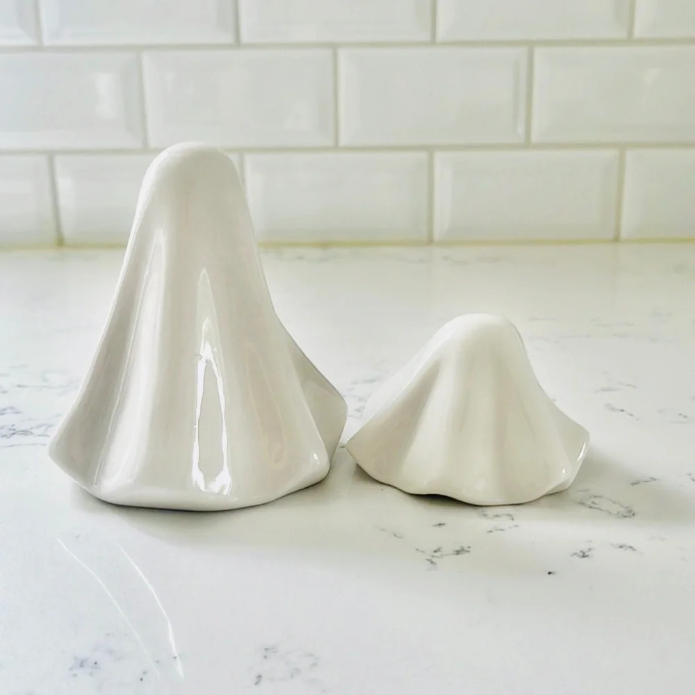 Crate&barrel LED Ceramic Halloween Ghosts